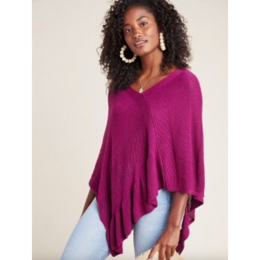 NEW Anthropologie Padma Poncho Size M/Large Purple